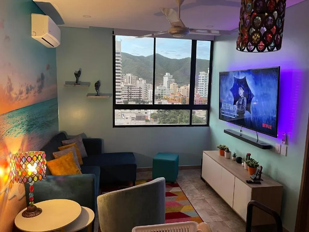 Para Parejas Elite - Playa Rodadero Nuevo Apto De Lujo Smart Gaira Apartment